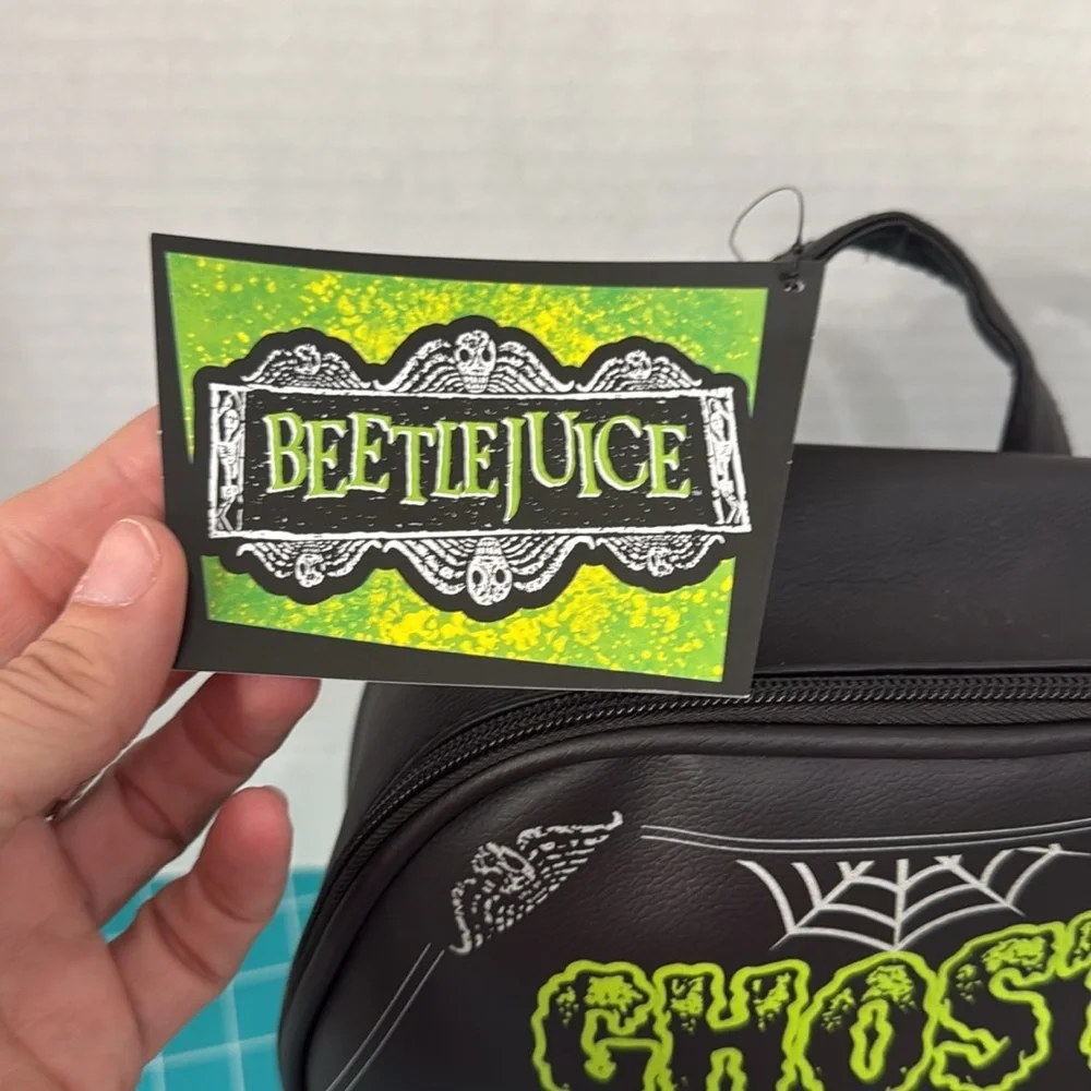 Beetlejuice Black “Ghost With The Most” Mini Backpack 11x9x3 New With Tags